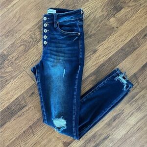 KanCan Dark Blue Distressed Skinny Jeans